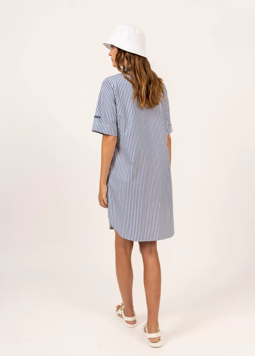 Fashion Saint James Léonie shirt dress Blanc/bleu