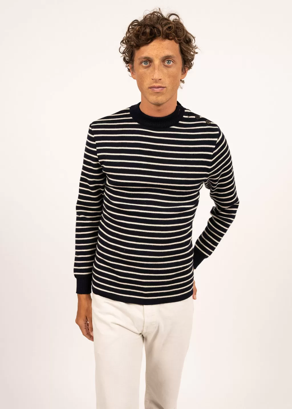 Cheap Saint James Matelot authentic striped sailor jumper Marine/ecru