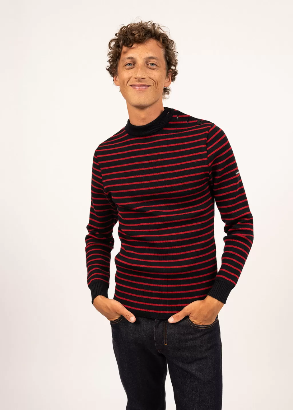 Store Saint James Matelot authentic striped sailor jumper Navy/medoc