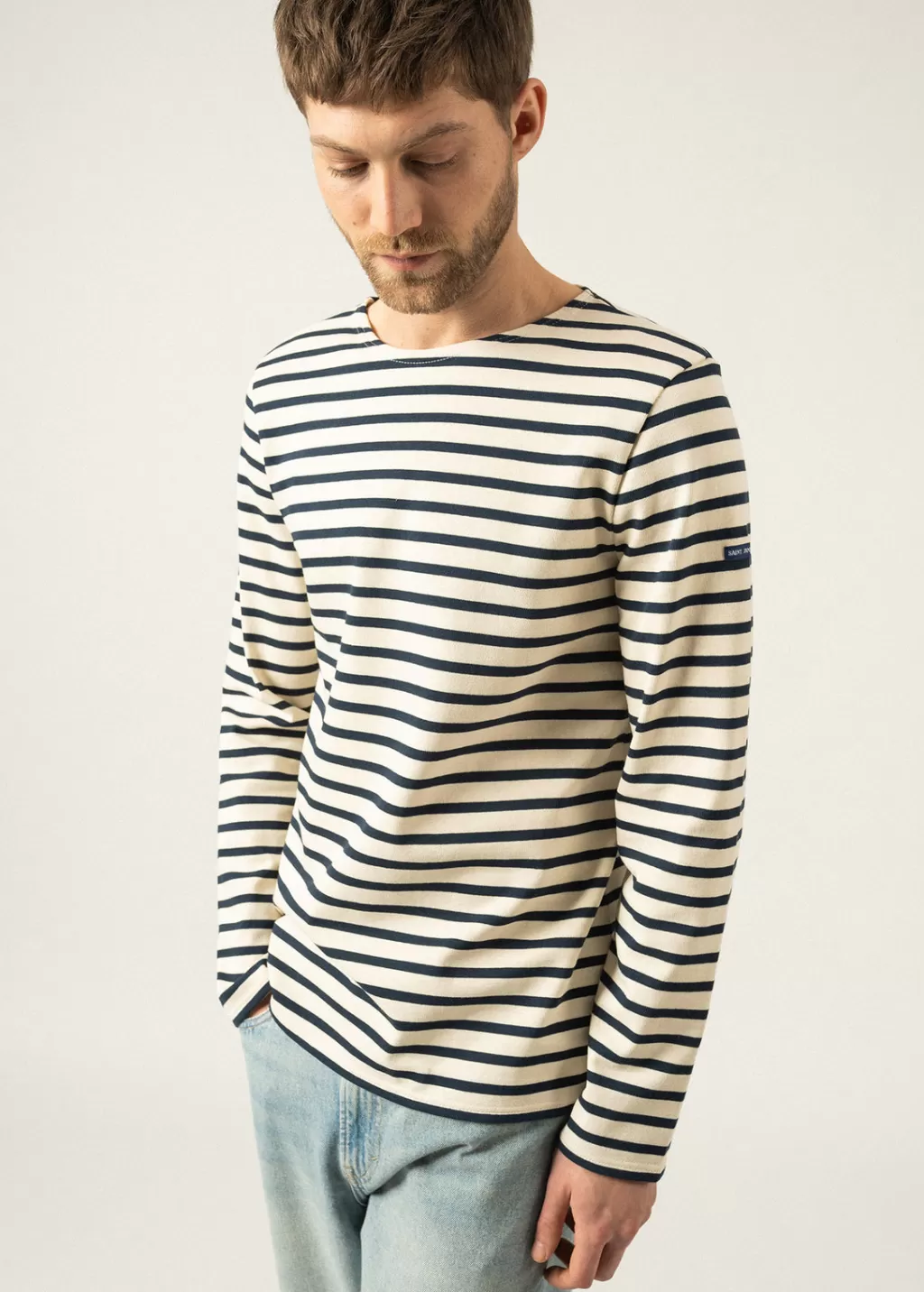 Discount Saint James Meridien unisex striped sailor shirt Ecru/marine