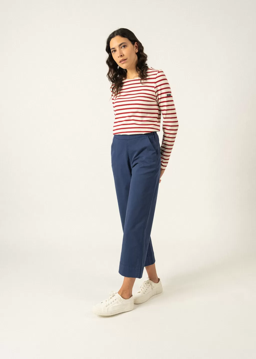 Store Saint James Minquidame striped sailor shirt Ecru/persan