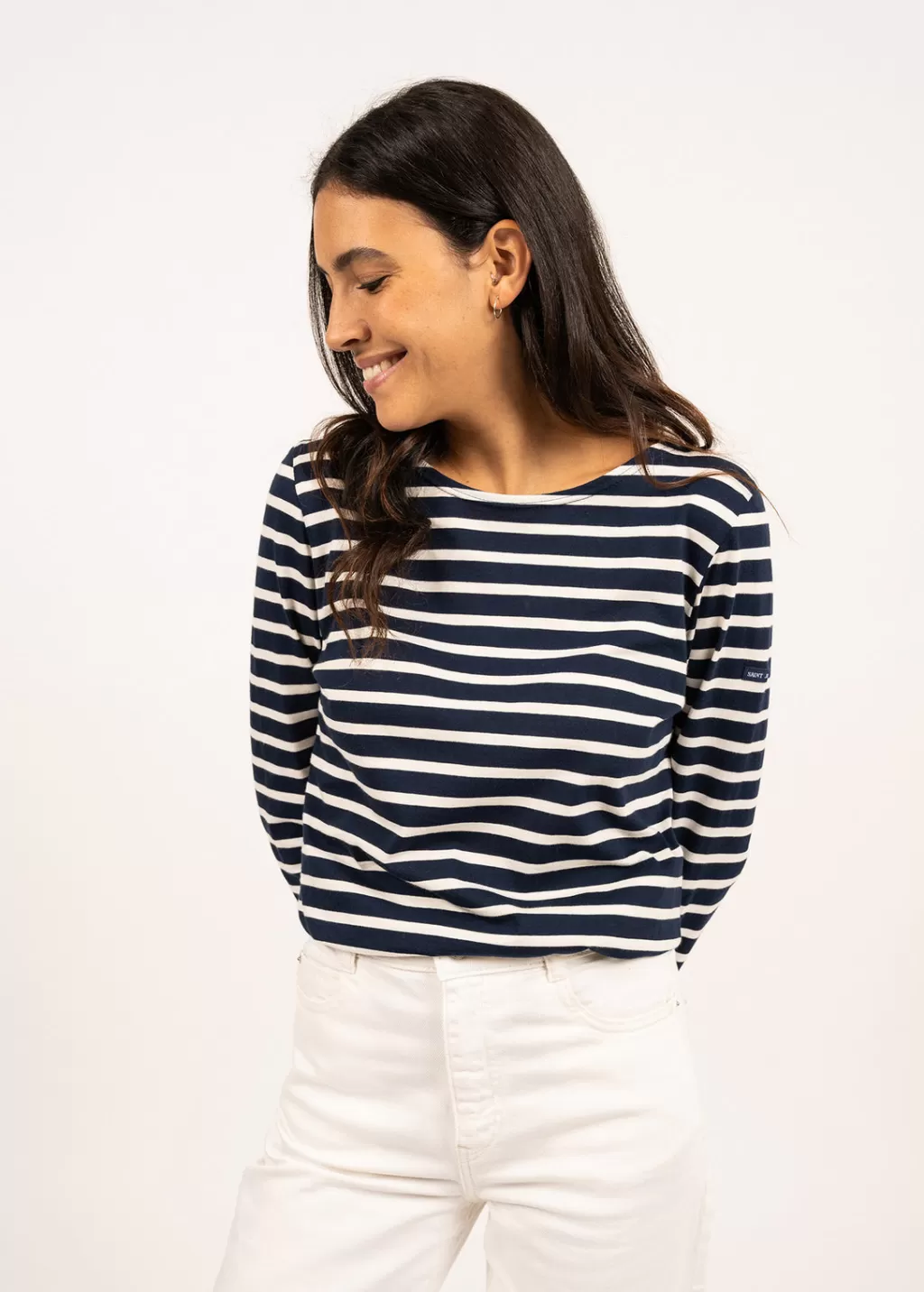 Clearance Saint James Minquidame striped sailor shirt Marine/ecru