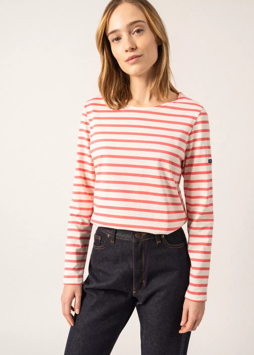 Outlet Saint James Minquidame striped sailor shirt Ecume/doly