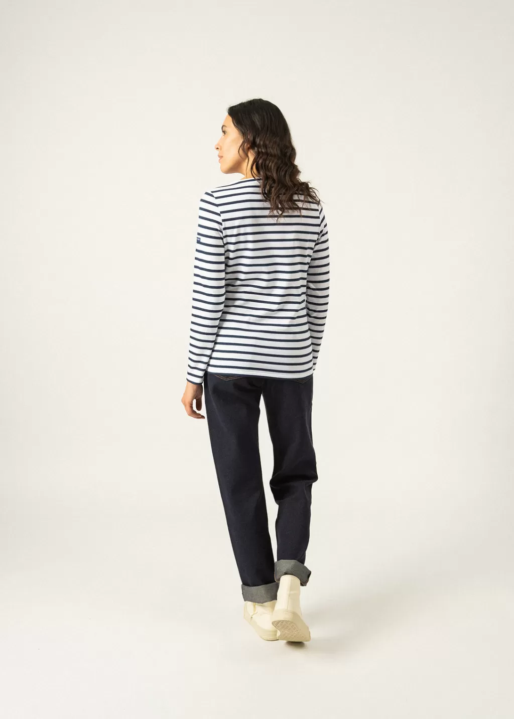 Store Saint James Minquidame striped sailor shirt Neige/marine