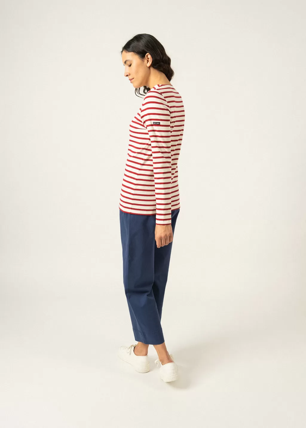 Store Saint James Minquidame striped sailor shirt Ecru/persan