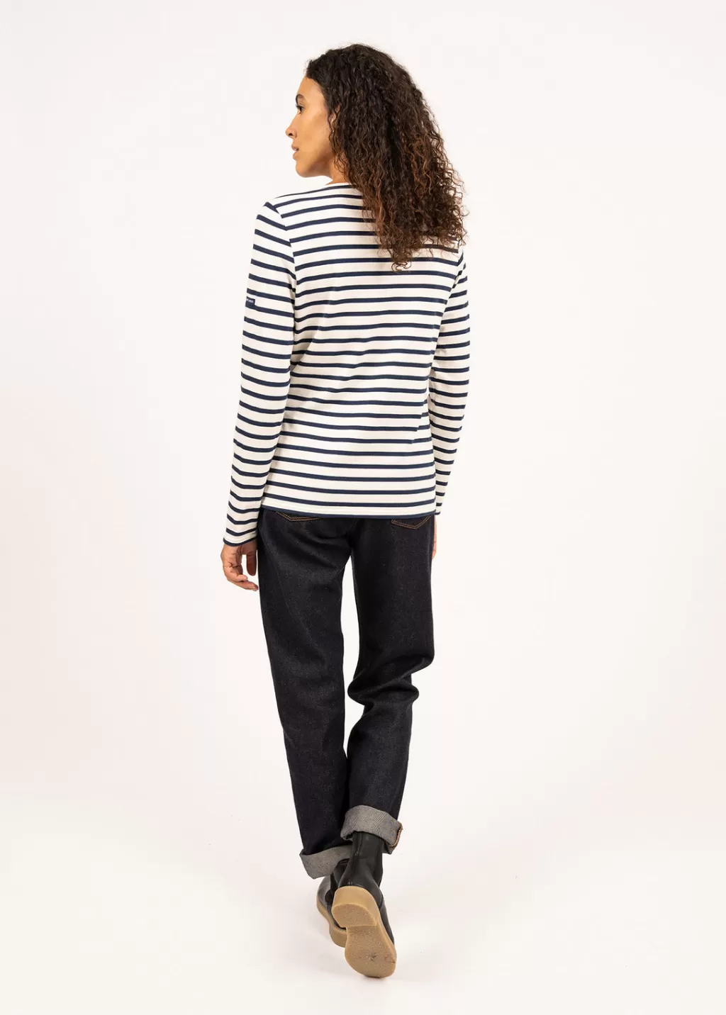 Outlet Saint James Minquidame striped sailor shirt Ecru/marine