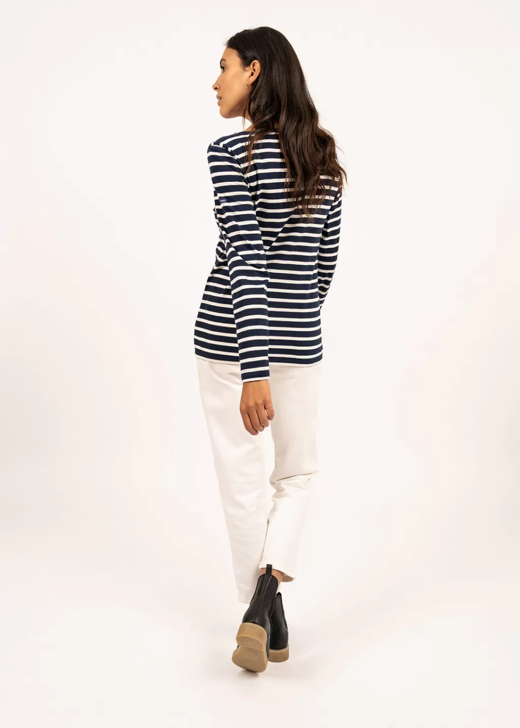 Clearance Saint James Minquidame striped sailor shirt Marine/ecru