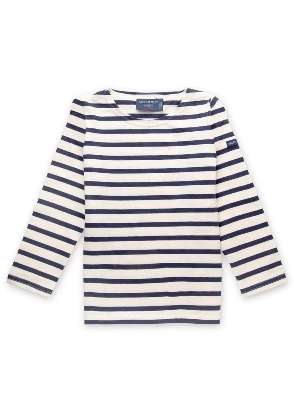 Store Saint James Minquiers striped sailor shirt for kids Ecru/marine