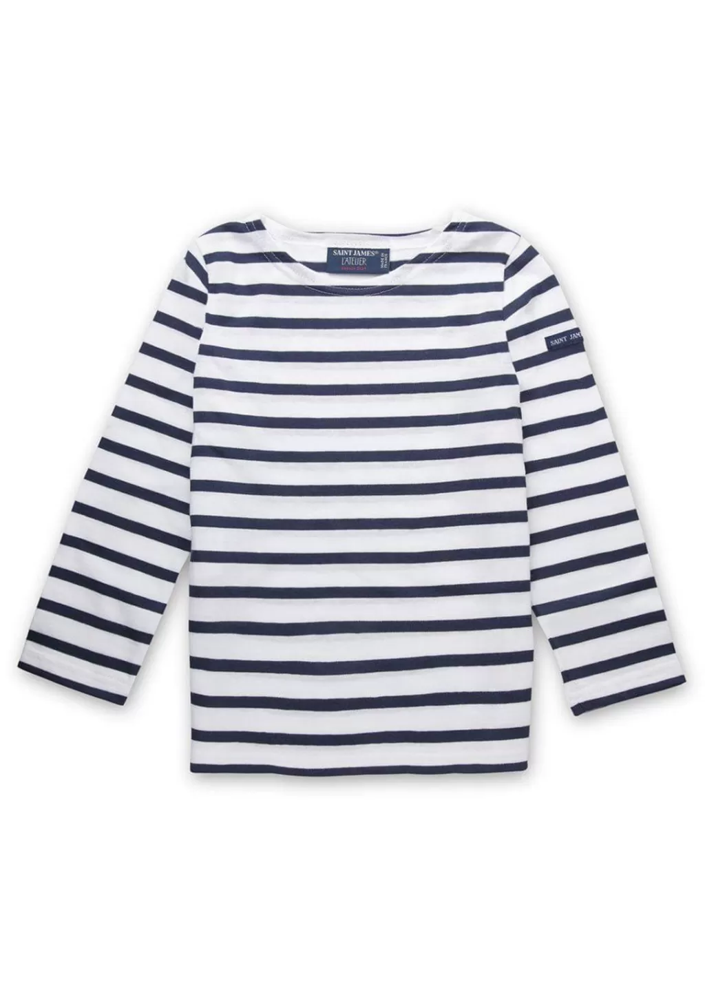 New Saint James Minquiers striped sailor shirt for kids Neige/marine