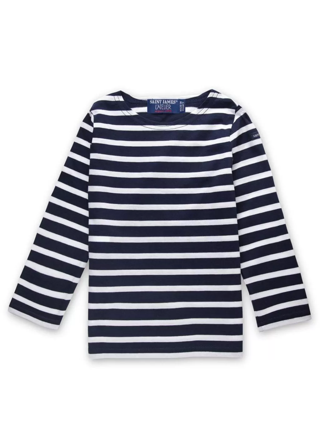 Online Saint James Minquiers striped sailor shirt for kids Marine/neige