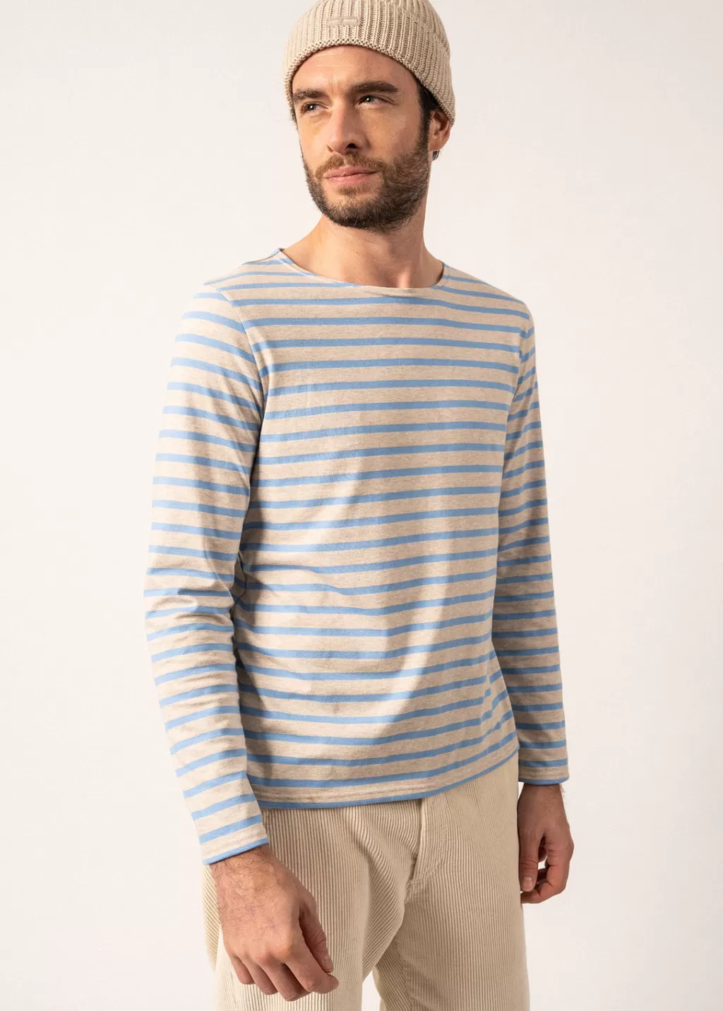 Discount Saint James Minquiers unisex striped sailor shirt Naturel/oxygene