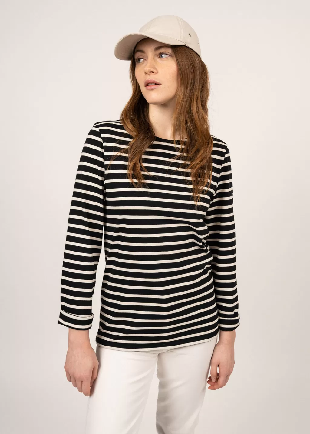 Store Saint James Minquiers unisex striped sailor shirt Noir/ecru