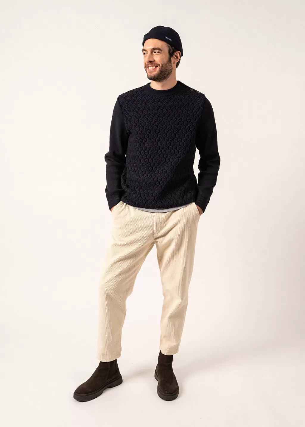 Outlet Saint James Moirans Wool Sailor Jumper Navy