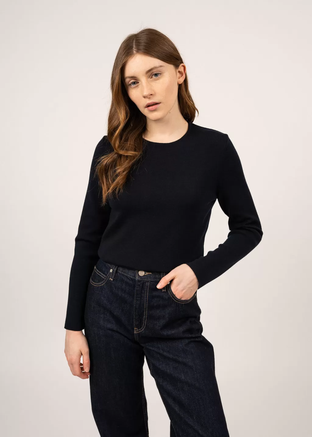 New Saint James Molène fine jumper Navy