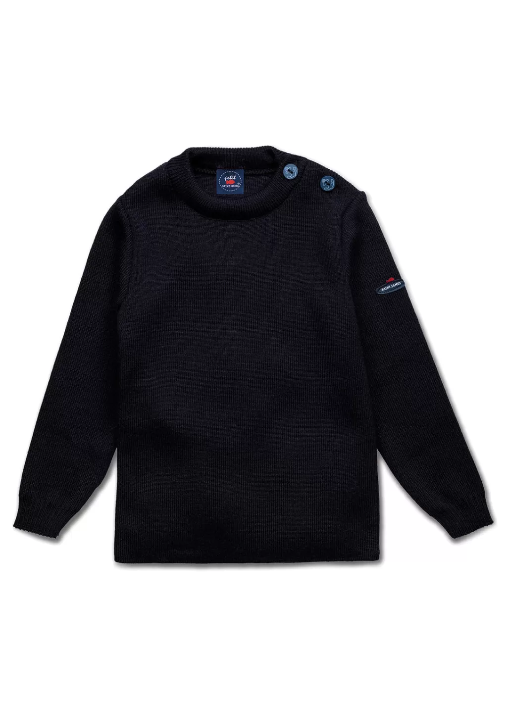 Shop Saint James Moussaillon sailor jumper for babies Navy