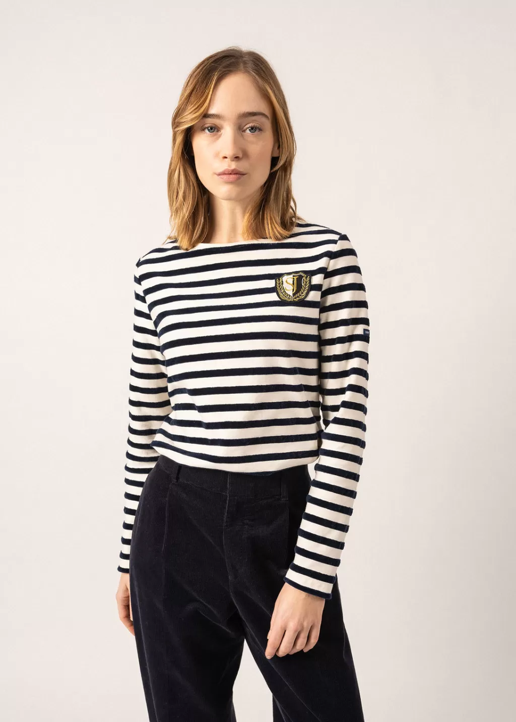 Online Saint James Méridame Campus Breton Shirt Ecume/marine