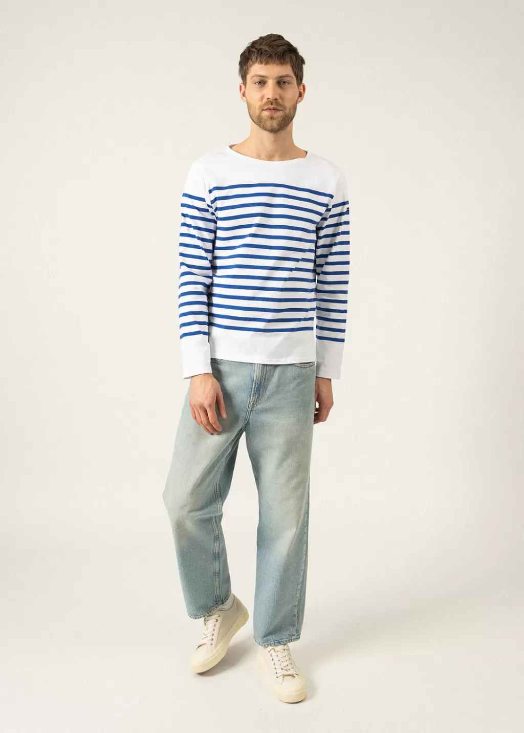 Best Saint James Naval authentic striped sailor shirt Neige/gitane