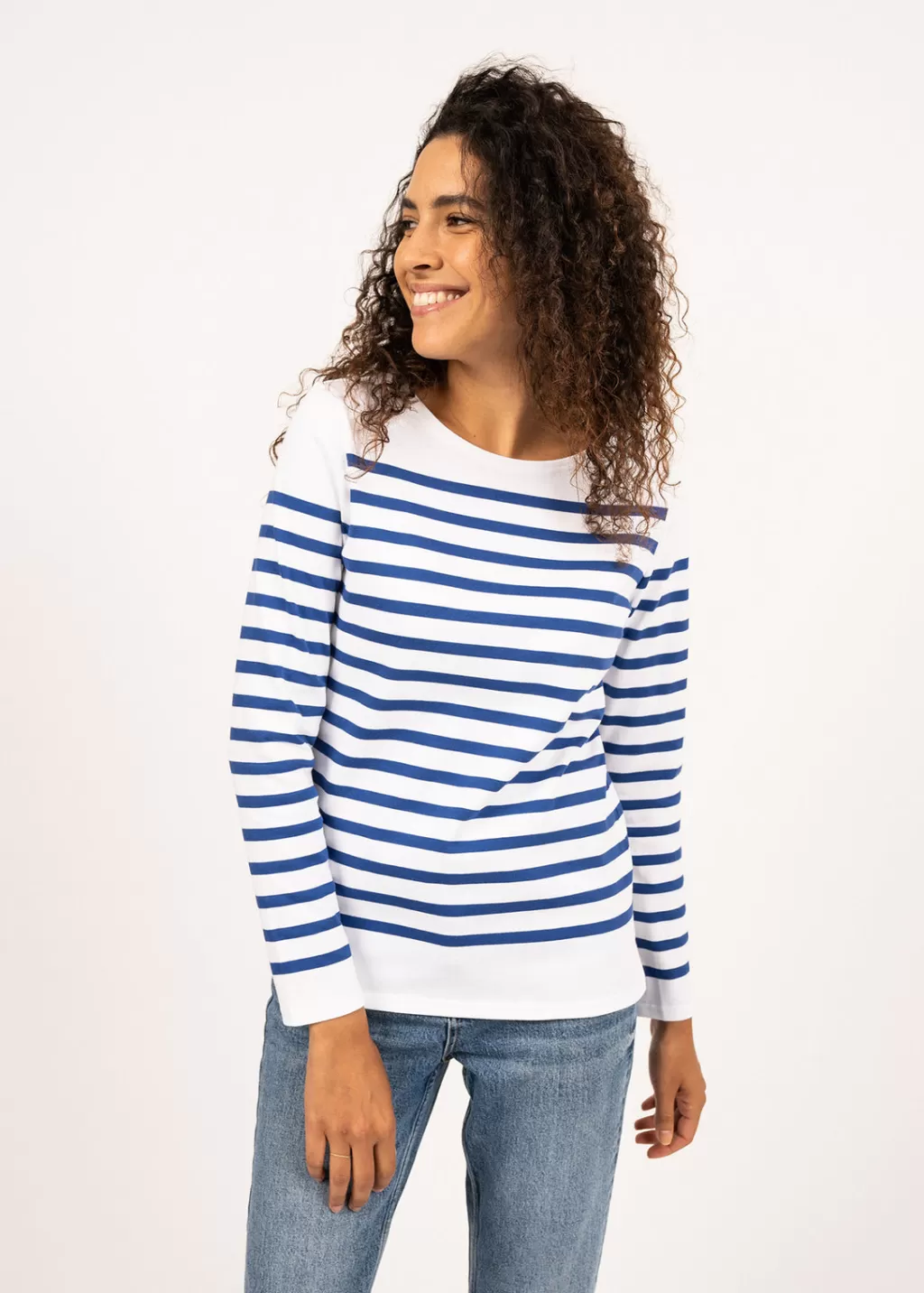 Cheap Saint James Naval woman authentic striped sailor shirt Neige/gitane