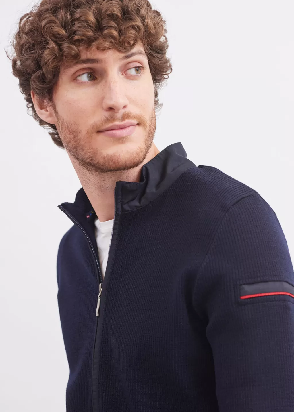 Fashion Saint James Navigateur zipped cardigan Navy