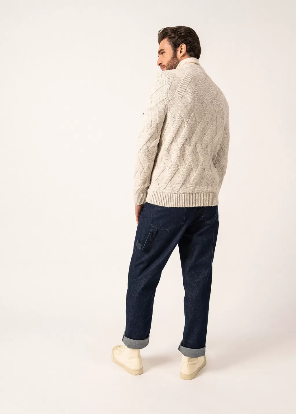 New Saint James Neuchatel Structured Knit Jumper Grisclairchine