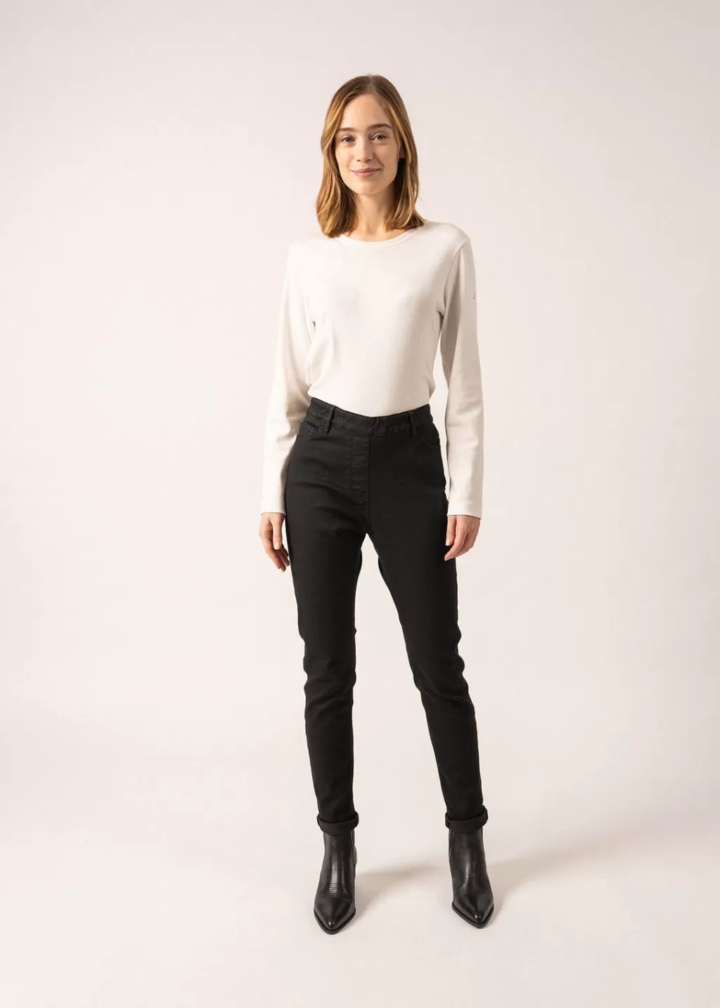 Shop Saint James Olivia Cotton Jegging Noir