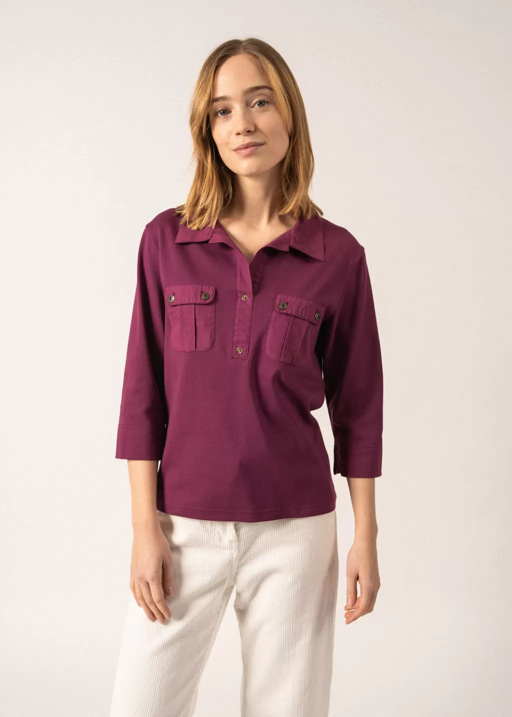 Clearance Saint James Oléron polo shirt Prune