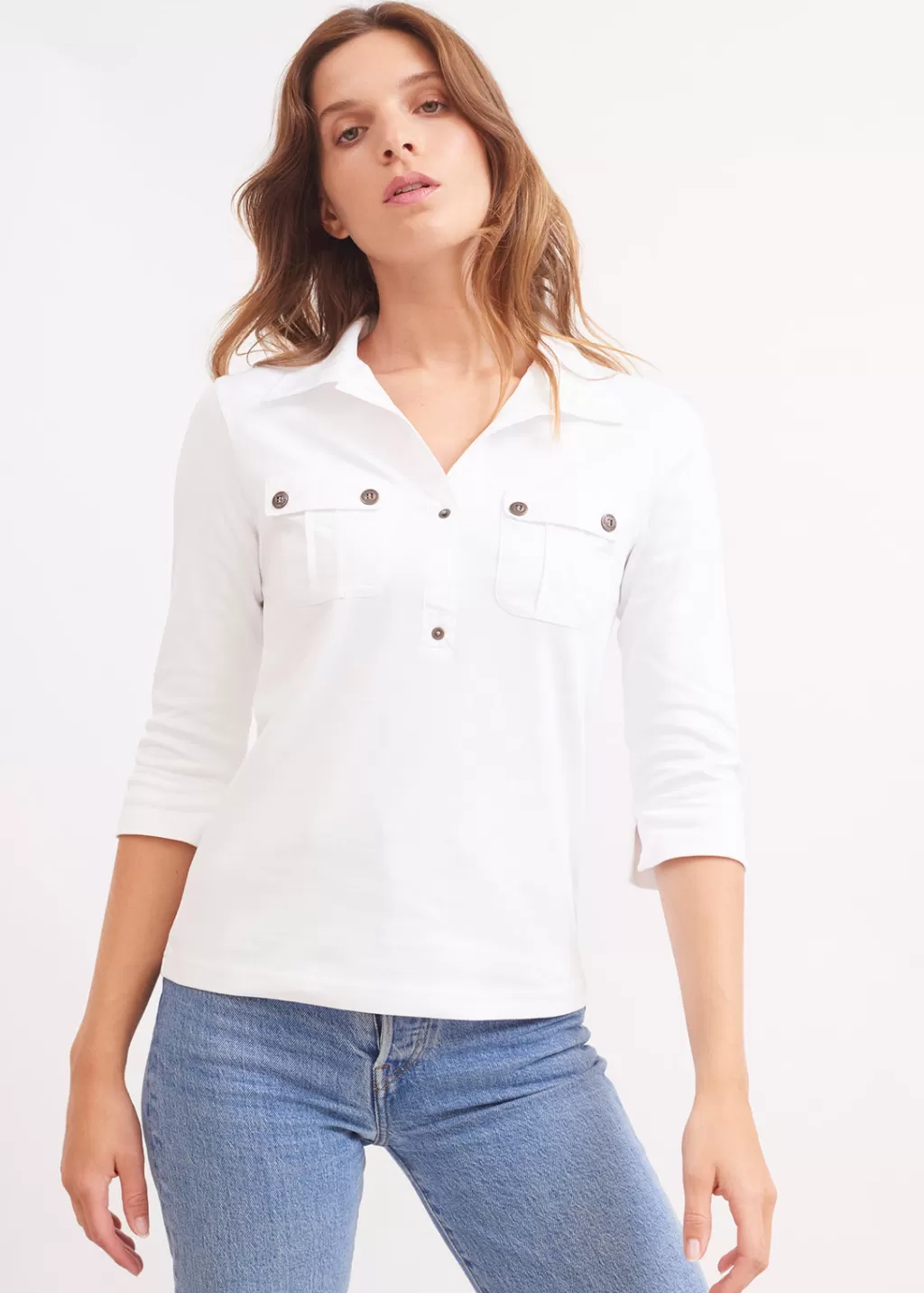 Discount Saint James Oléron polo shirt Blanc