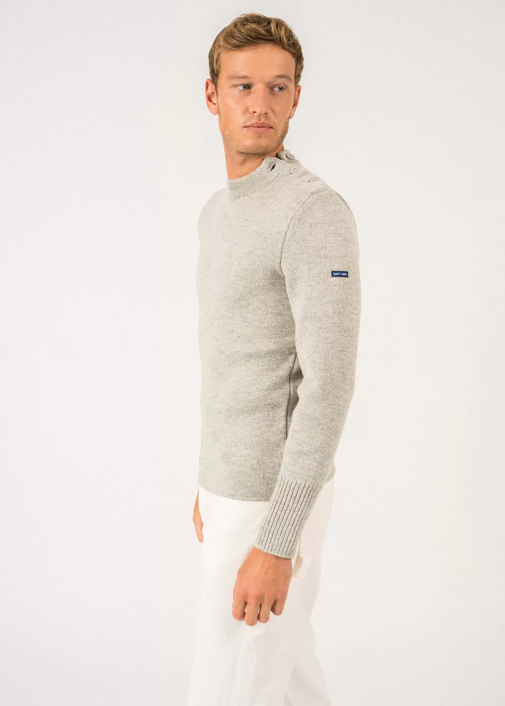 Store Saint James Paris plain sailor jumper Grisclair/ecru