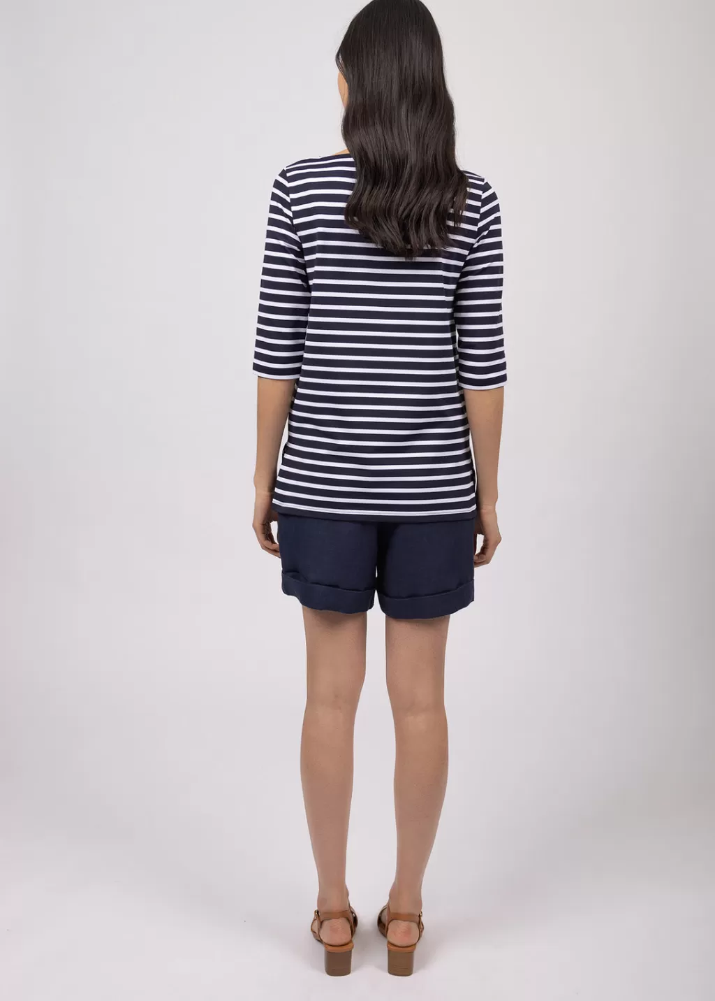 Flash Sale Saint James Phare boat neck striped sailor shirt Navy/neige