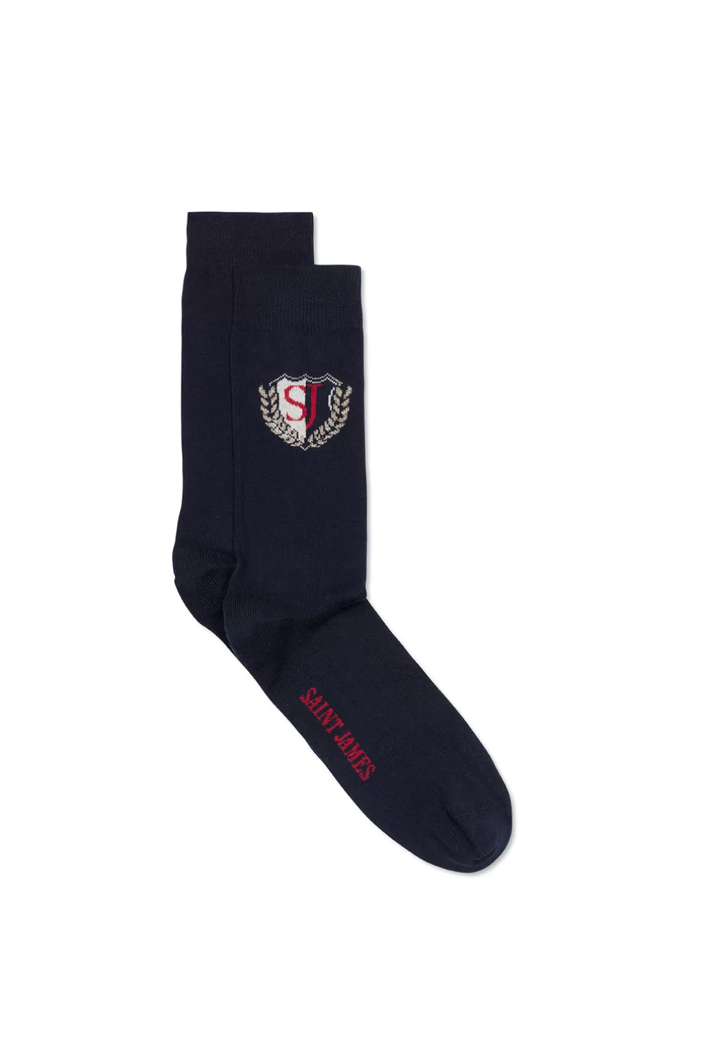 Sale Saint James Plain Cotton Socks Marine/ecume/tulipe