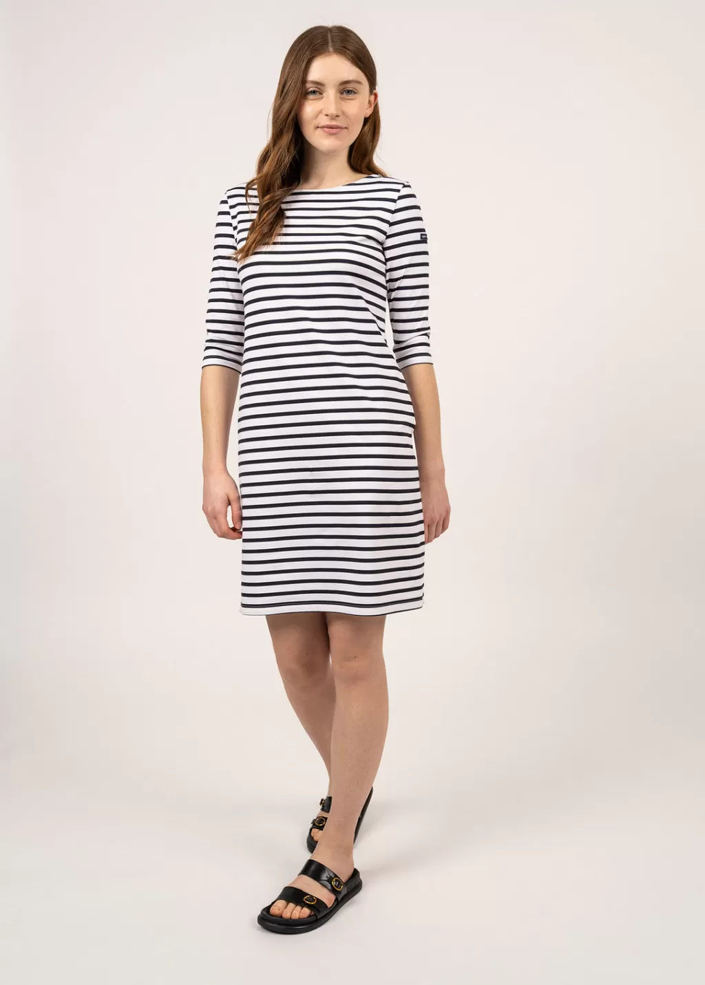 Flash Sale Saint James Propriano anti-UV striped dress Neige/navy