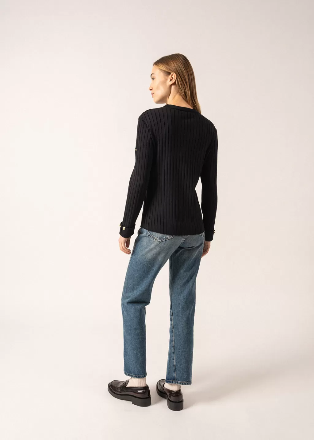 Fashion Saint James Rivage Flat Ribbed Jumper Navy