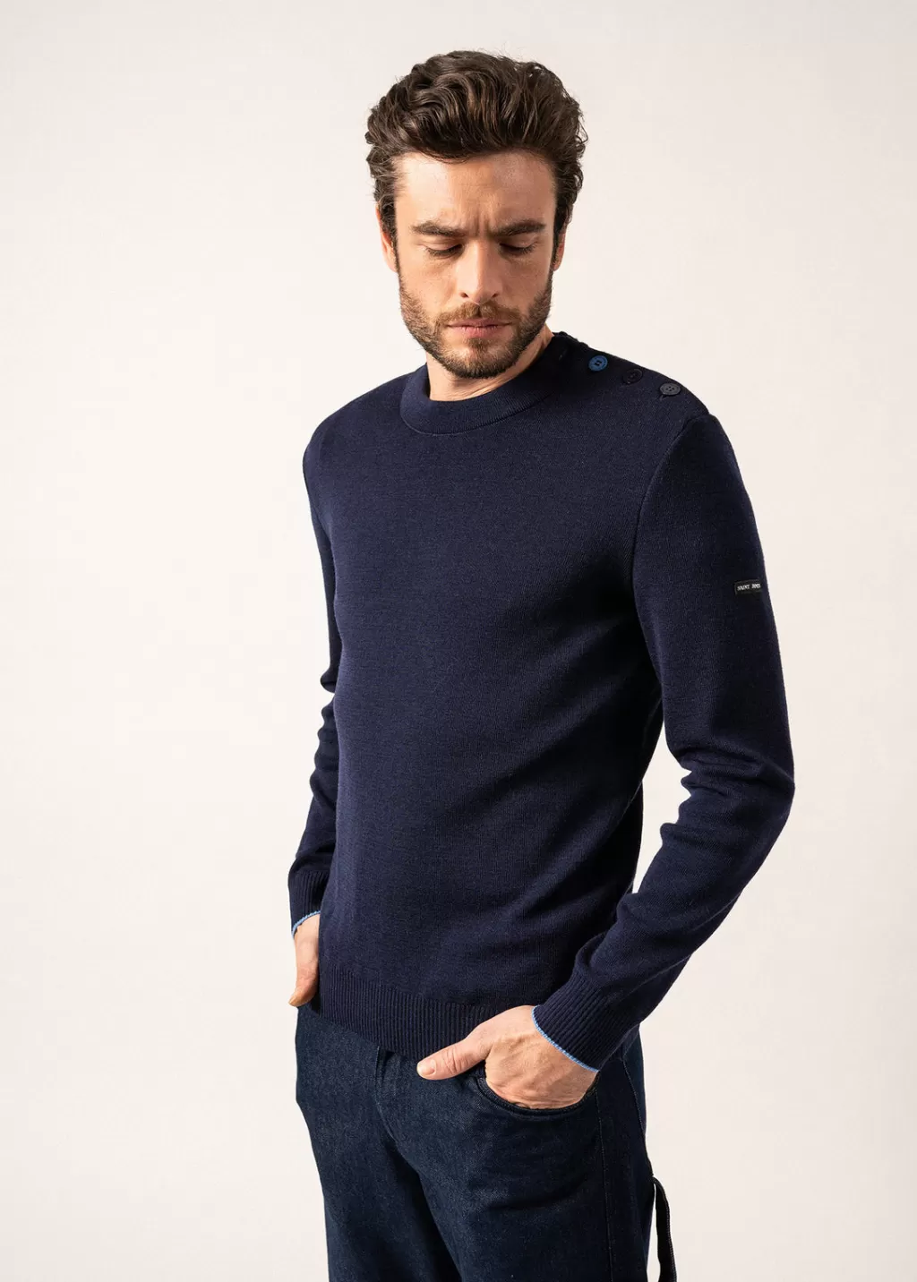 Cheap Saint James Rives sailor jumper in wool Insigne/oxygene