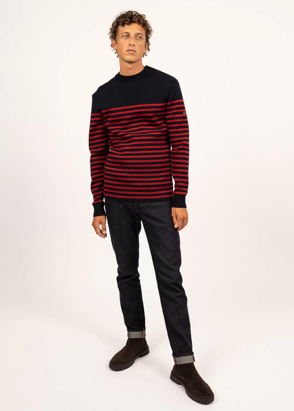 Discount Saint James Rochefort striped sailor jumper Navy/medoc