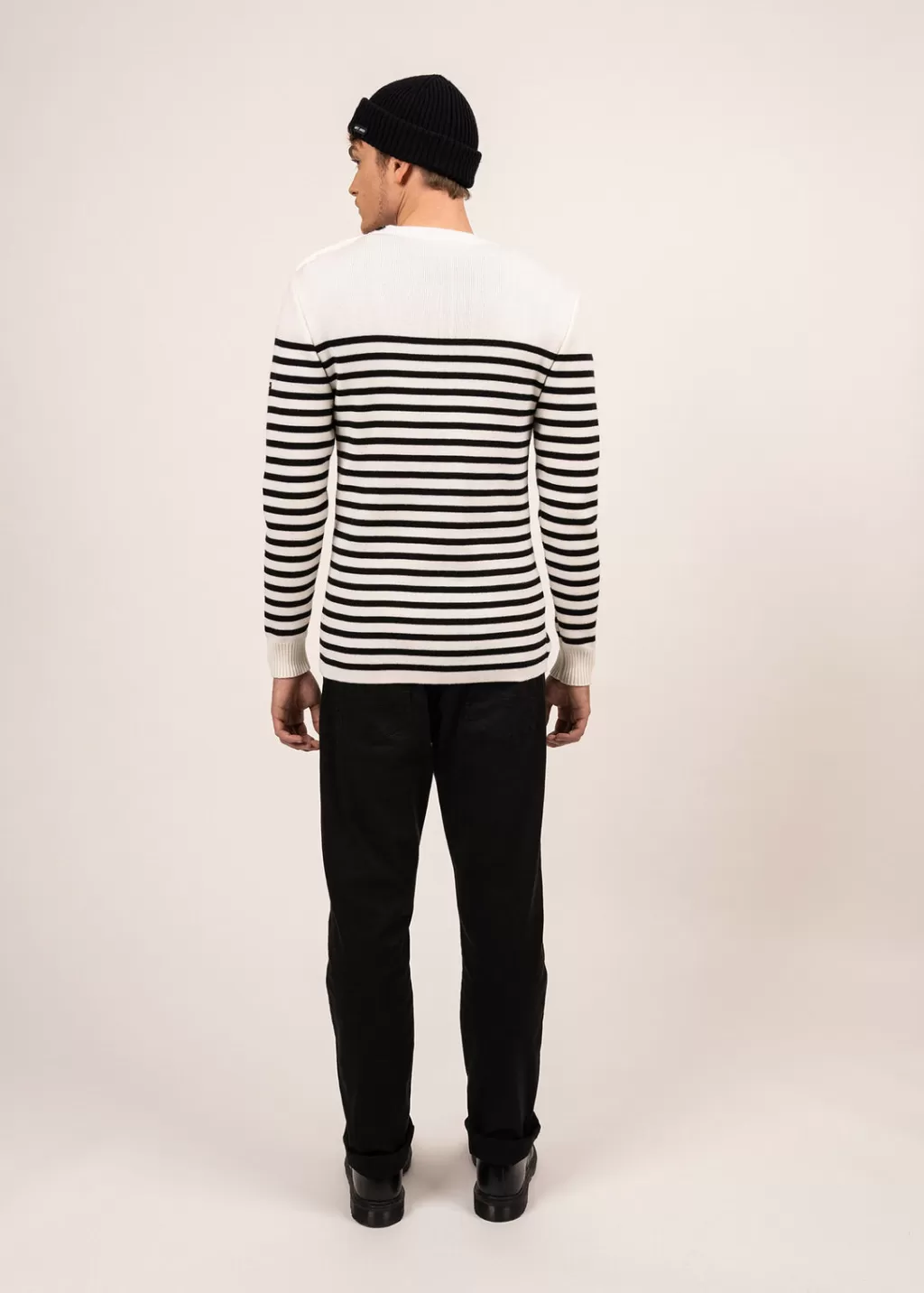 Shop Saint James Rochefort striped sailor jumper Ecume/noir