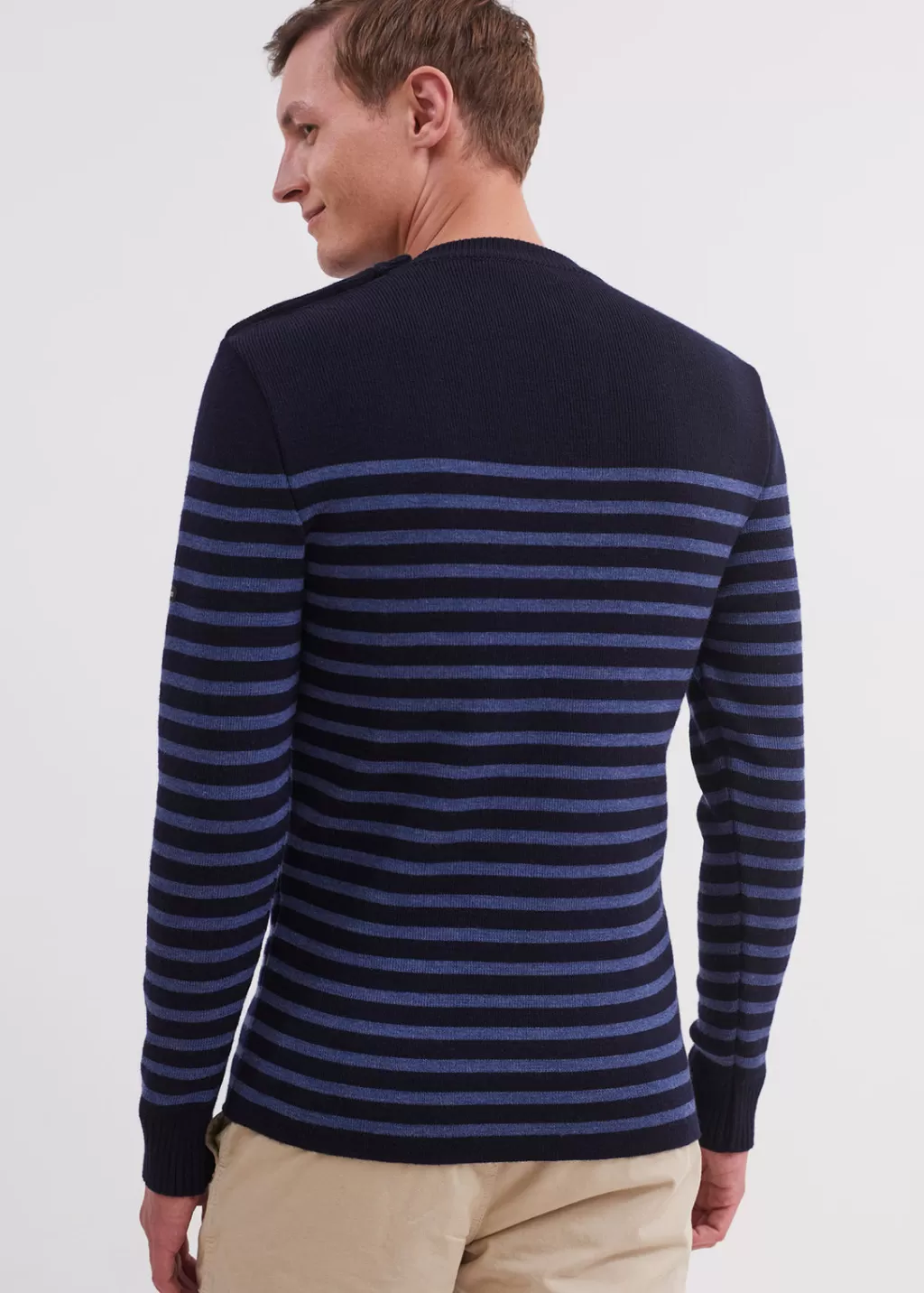 Sale Saint James Rochefort striped sailor jumper Navy/jean