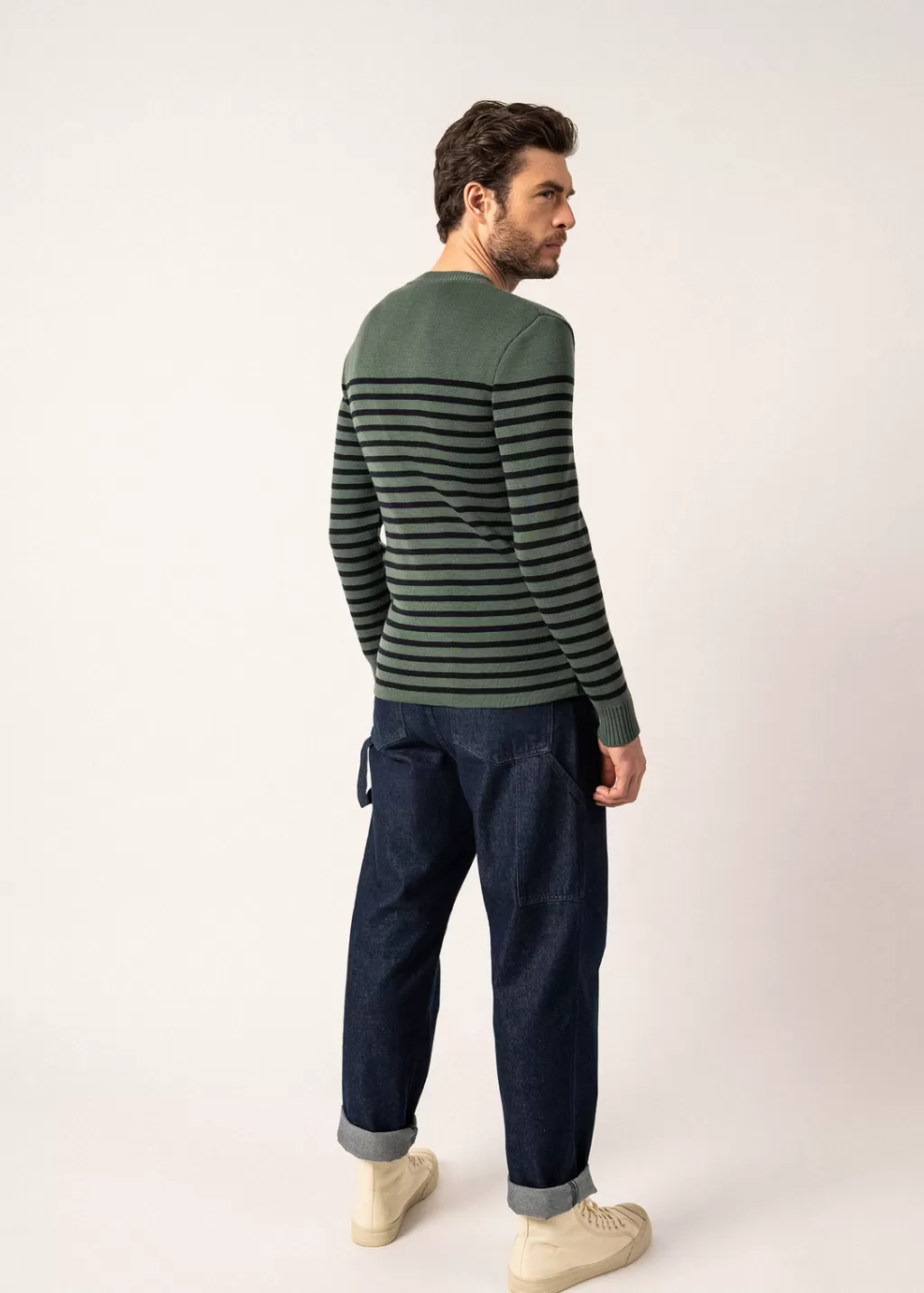 Best Sale Saint James Rochefort striped sailor jumper Vegetal/navy