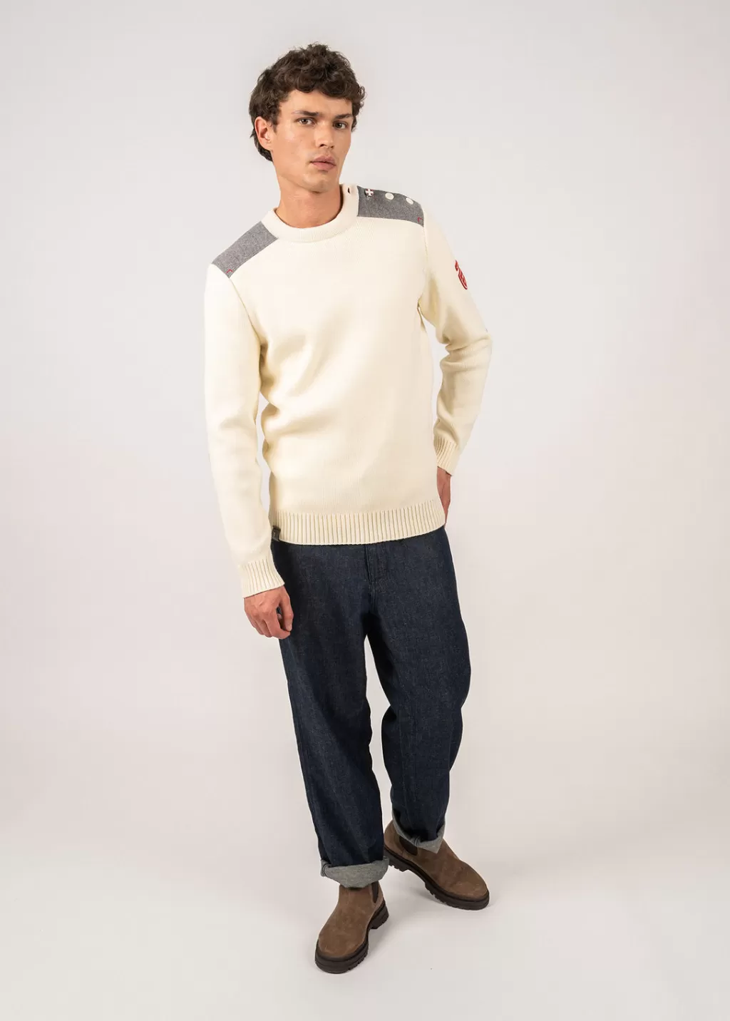 Shop Saint James Sailor jumper Moraine Arpin Ecume