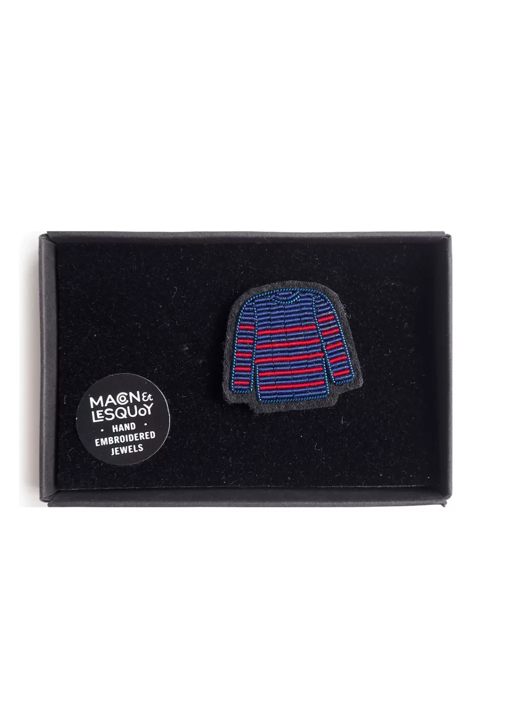 Cheap Saint James Sailor striped shirt embroidered brooch Bleu/rouge