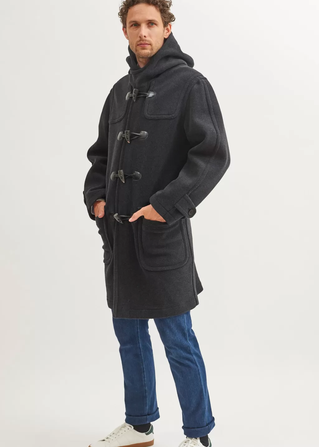 Clearance Saint James Saturne classic duffle-coat Anthracite