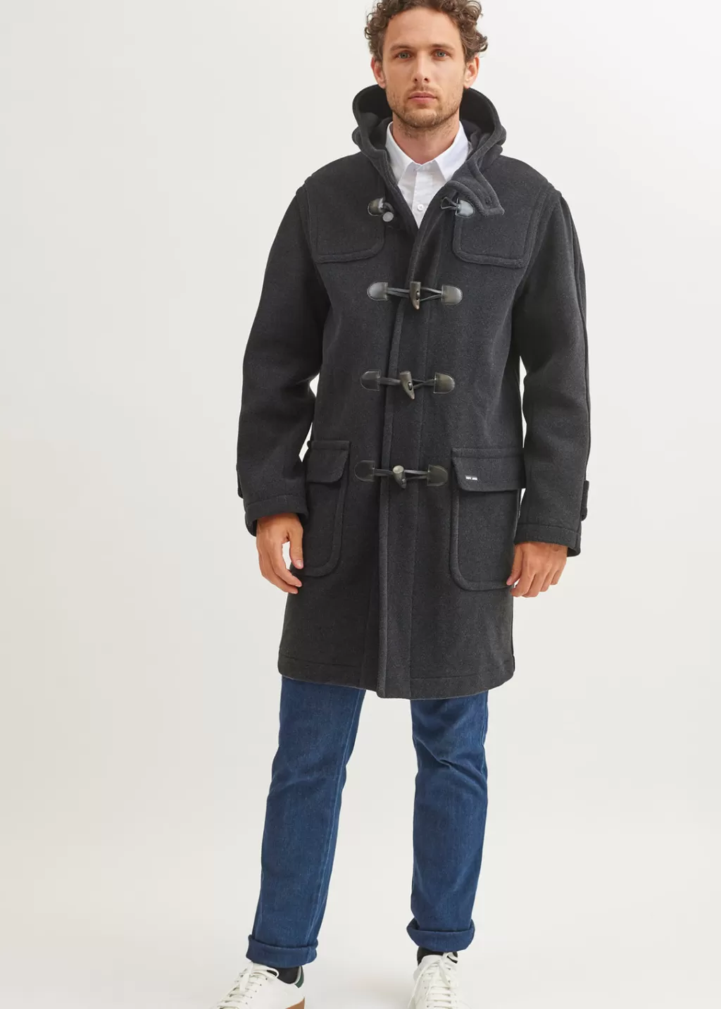 Clearance Saint James Saturne classic duffle-coat Anthracite