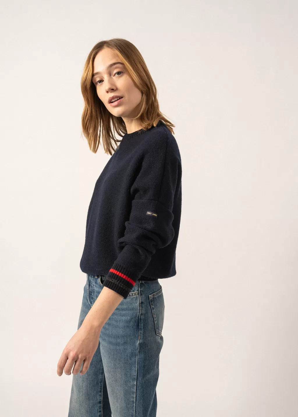 New Saint James Sélune Sweatshirt-inspired Jumper Marine