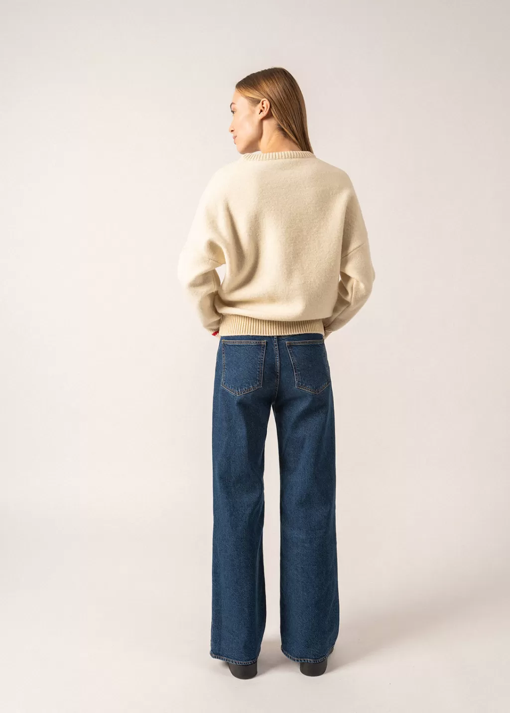 Outlet Saint James Sélune Sweatshirt-inspired Jumper Ecru