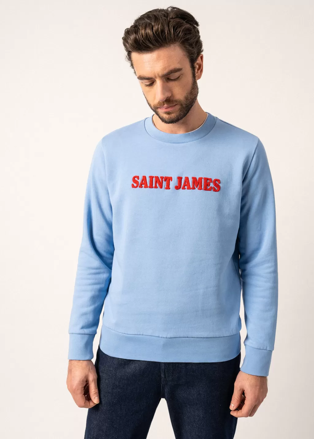 Best Sale Saint James Solal sweatshirt Oxygene/tulipe