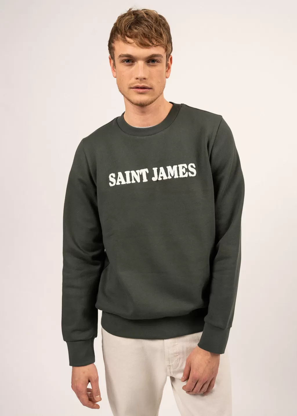 Cheap Saint James Solal sweatshirt Vegetal/blancd'hiver