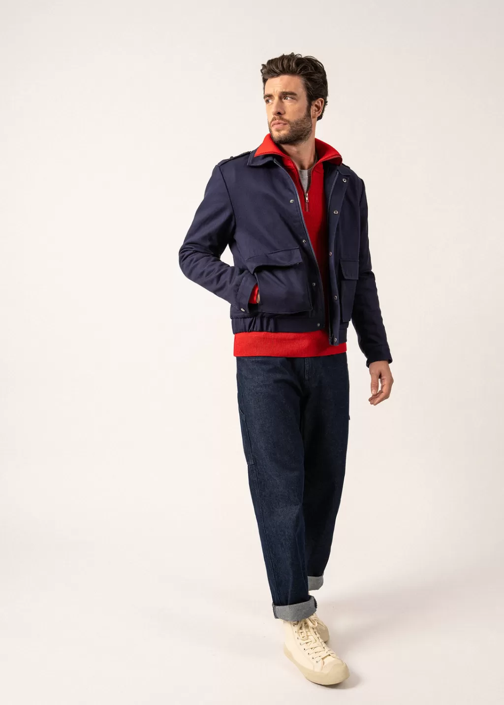 Online Saint James St Richard Cotton Jacket Amiral