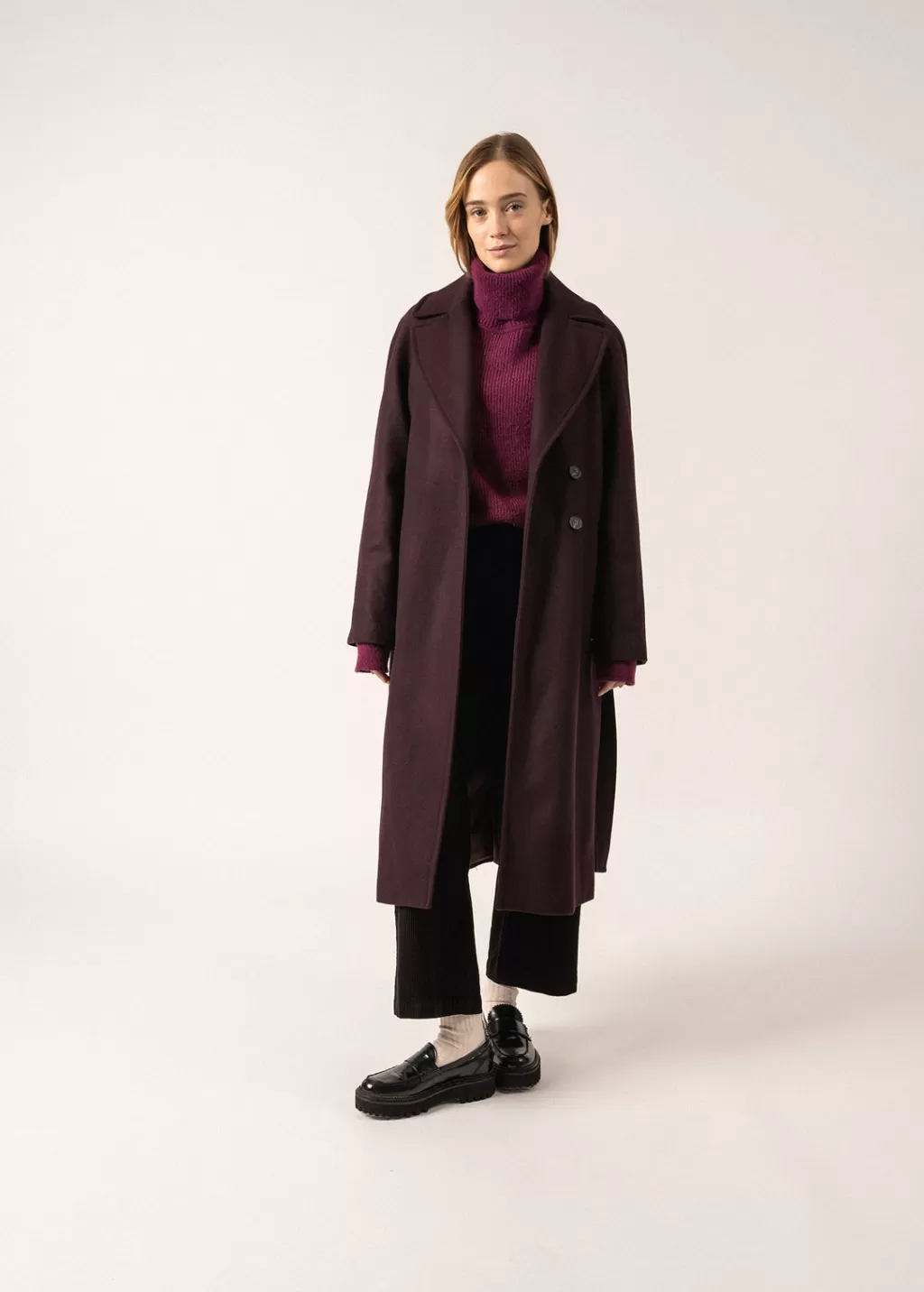 Shop Saint James Ste Enora Classic Coat Prunefonce