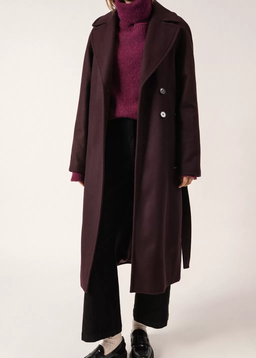 Shop Saint James Ste Enora Classic Coat Prunefonce