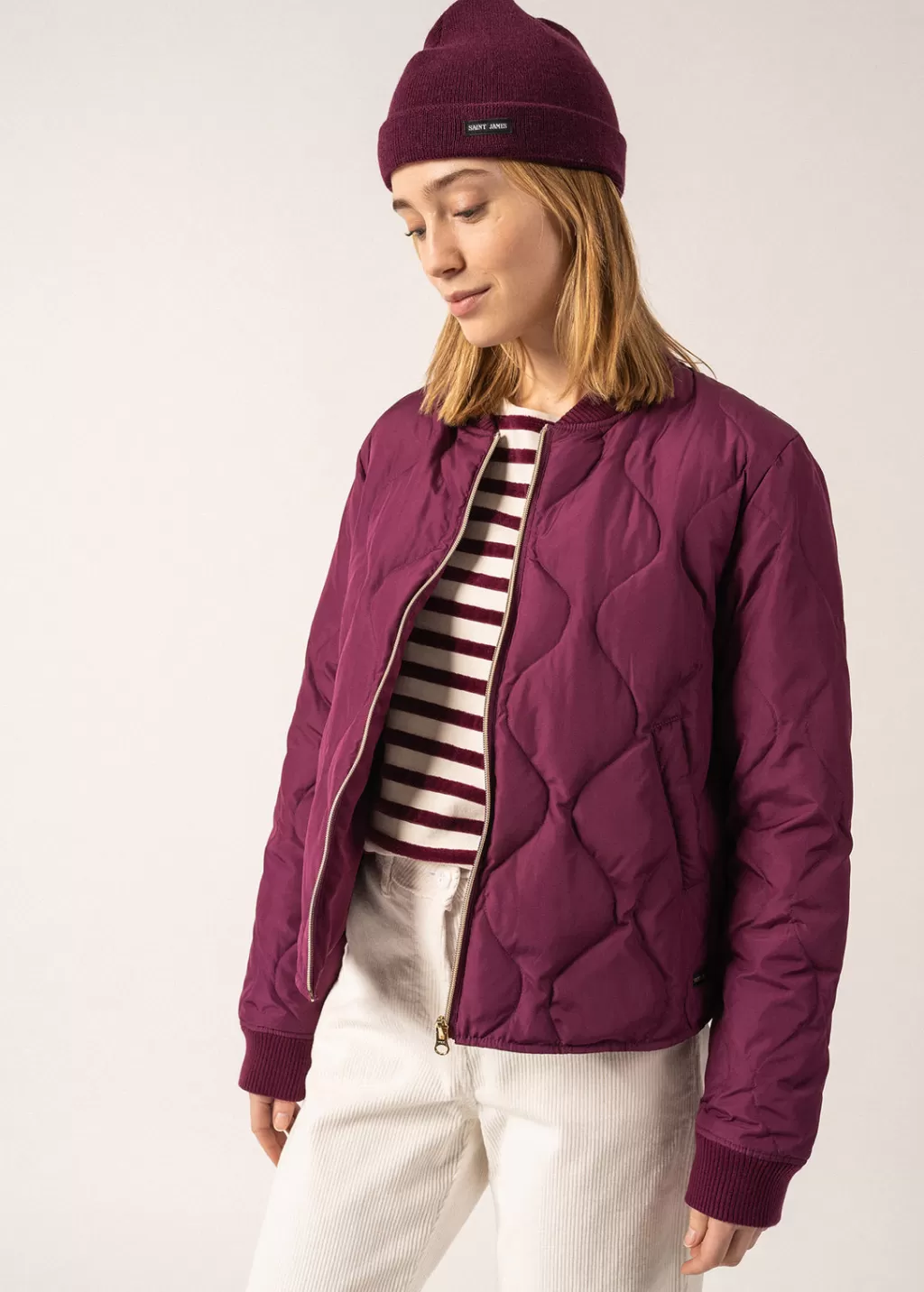 Fashion Saint James Ste Izia Quilted Jacket Prune