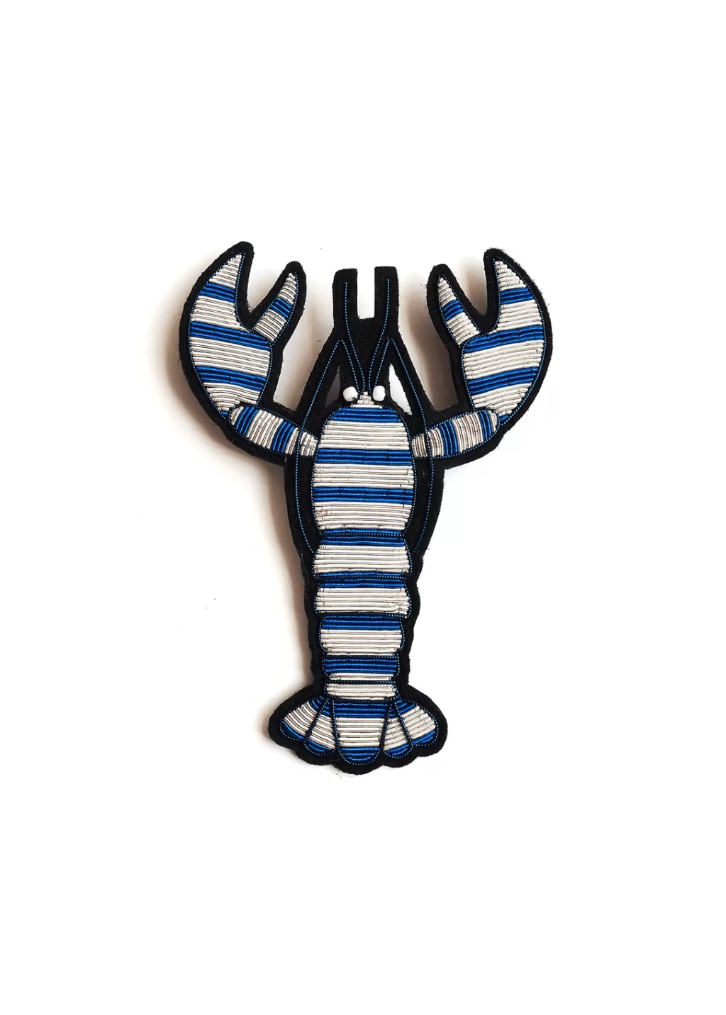 Hot Saint James Striped lobster embroidered brooch Bleu/blanc